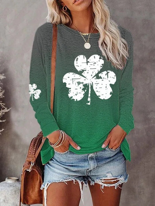 Sudadera estampada con cuello redondo y manga larga · Selena