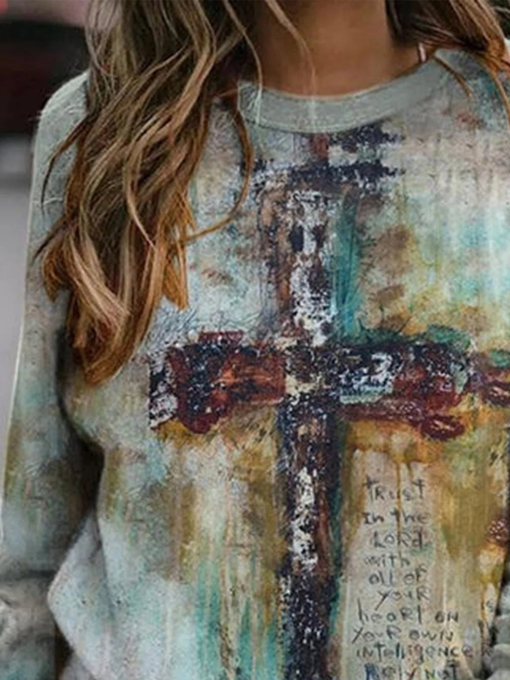 Sudadera estampada con cuello redondo y manga larga — foto 2