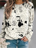 Sudadera abstracta con cuello redondo y manga larga