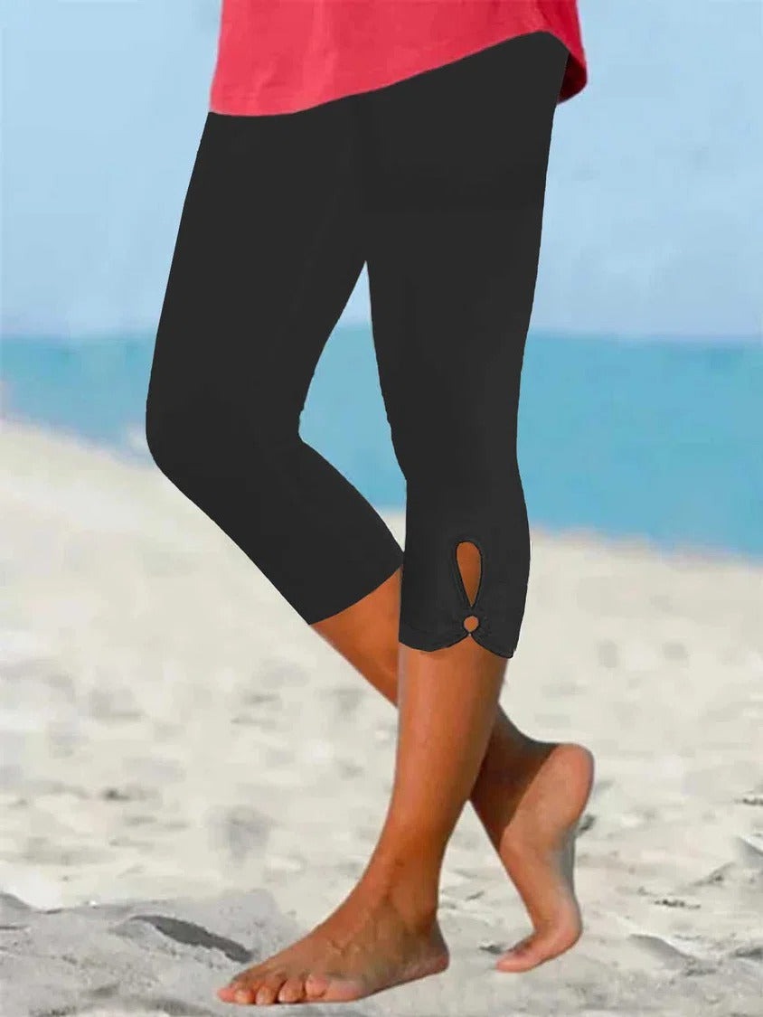 Pantalón casual cropped liso