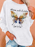 Sudadera de mariposas con cuello redondo y manga larga