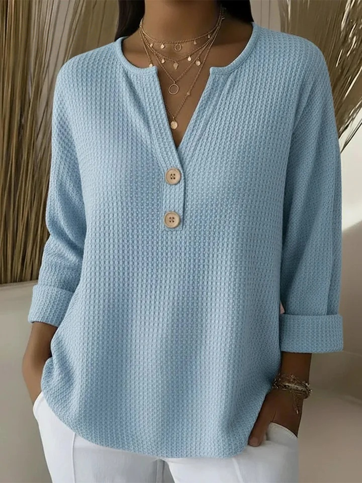 Anunciacion Camiseta Henley Gofrada con Botones