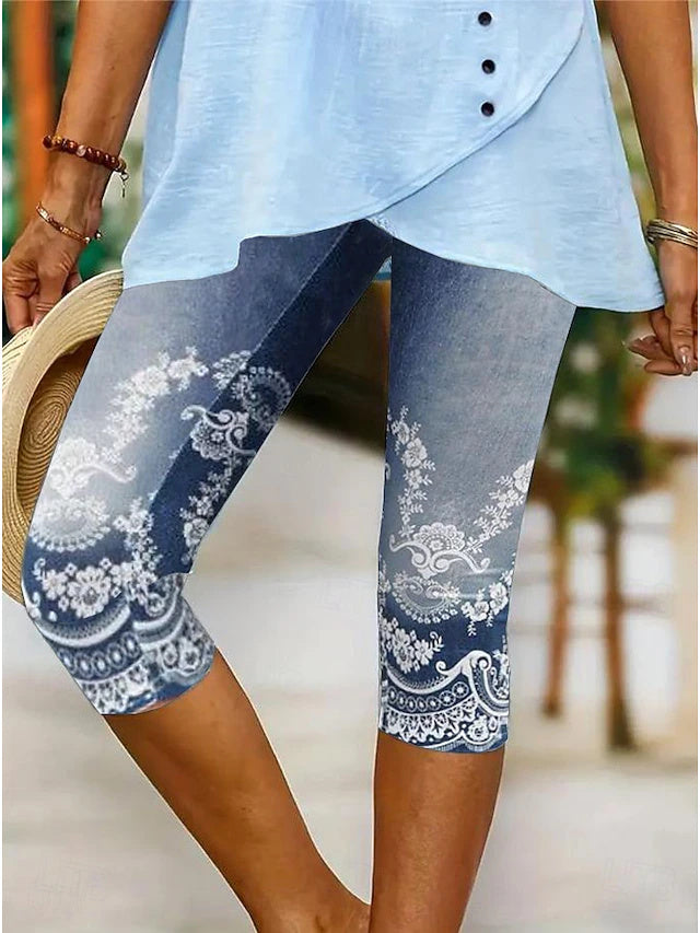 Pantalón capri de talle alto de mariposas — foto 3