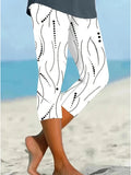 Pantalón capri de talle alto de flores