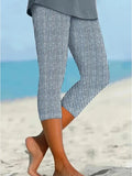 Pantalón capri de rayas con cintura elástica