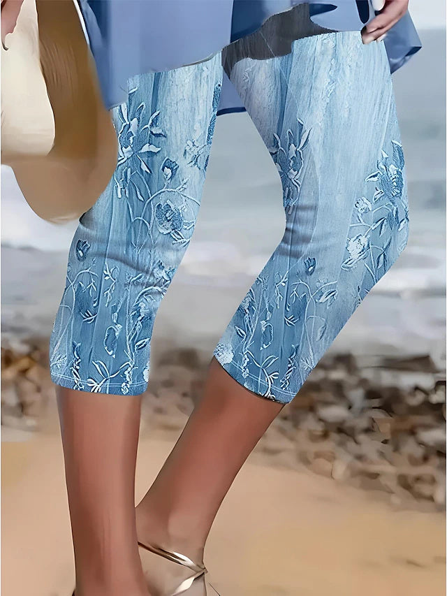 Pantalón capri de rayas con cintura elástica — foto 4
