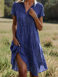 Vestido de lunares con solapa y manga corta