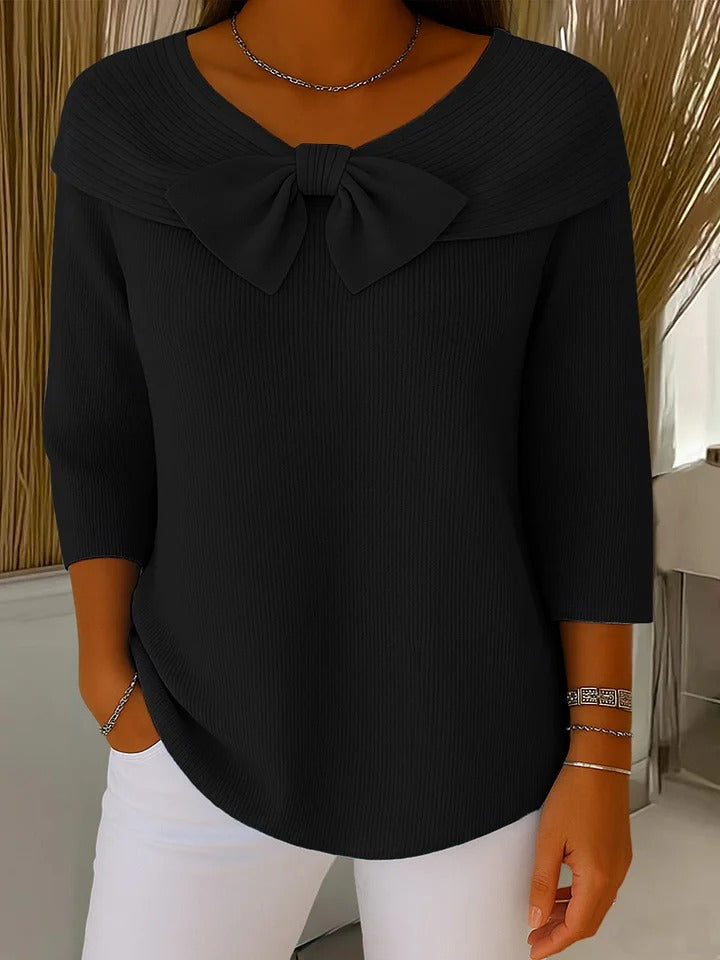 Trinidad Jersey con Lazo y Cuello Redondo