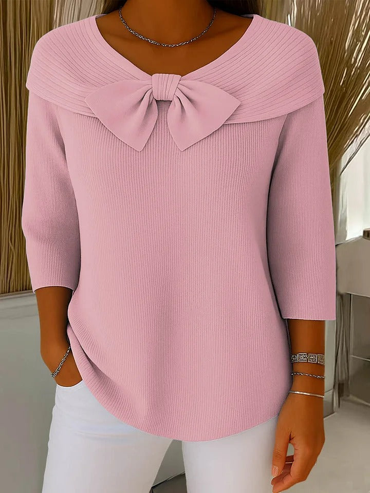 Trinidad Jersey con Lazo y Cuello Redondo