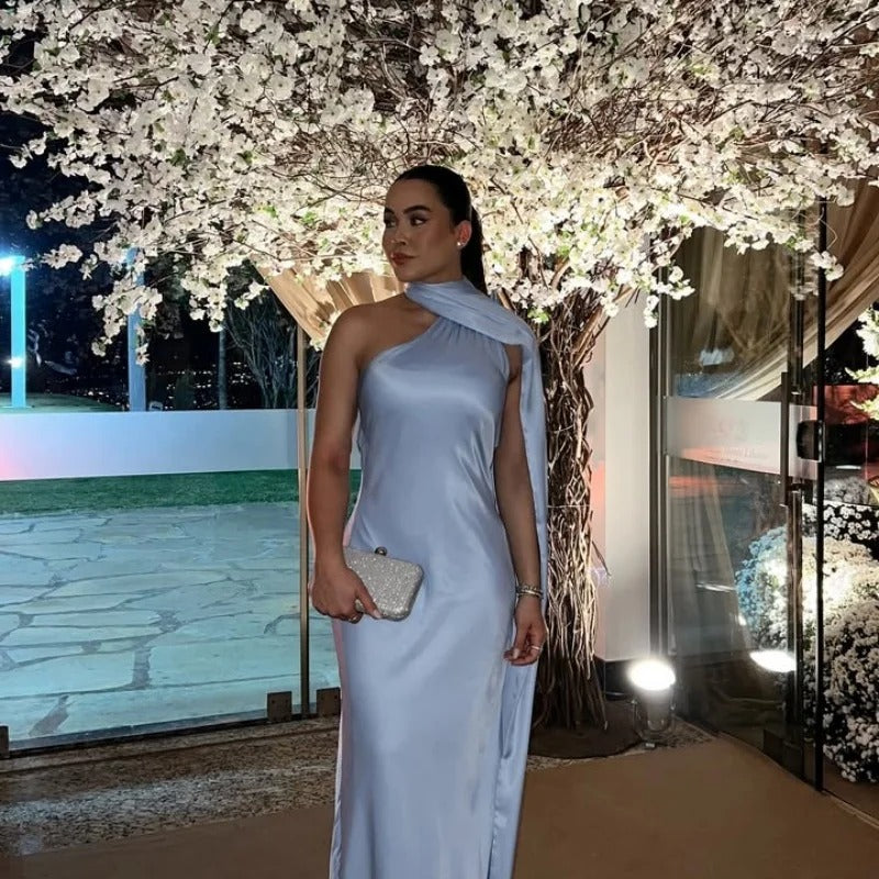 Vittoria Vestido Maxi Satinado Asimétrico