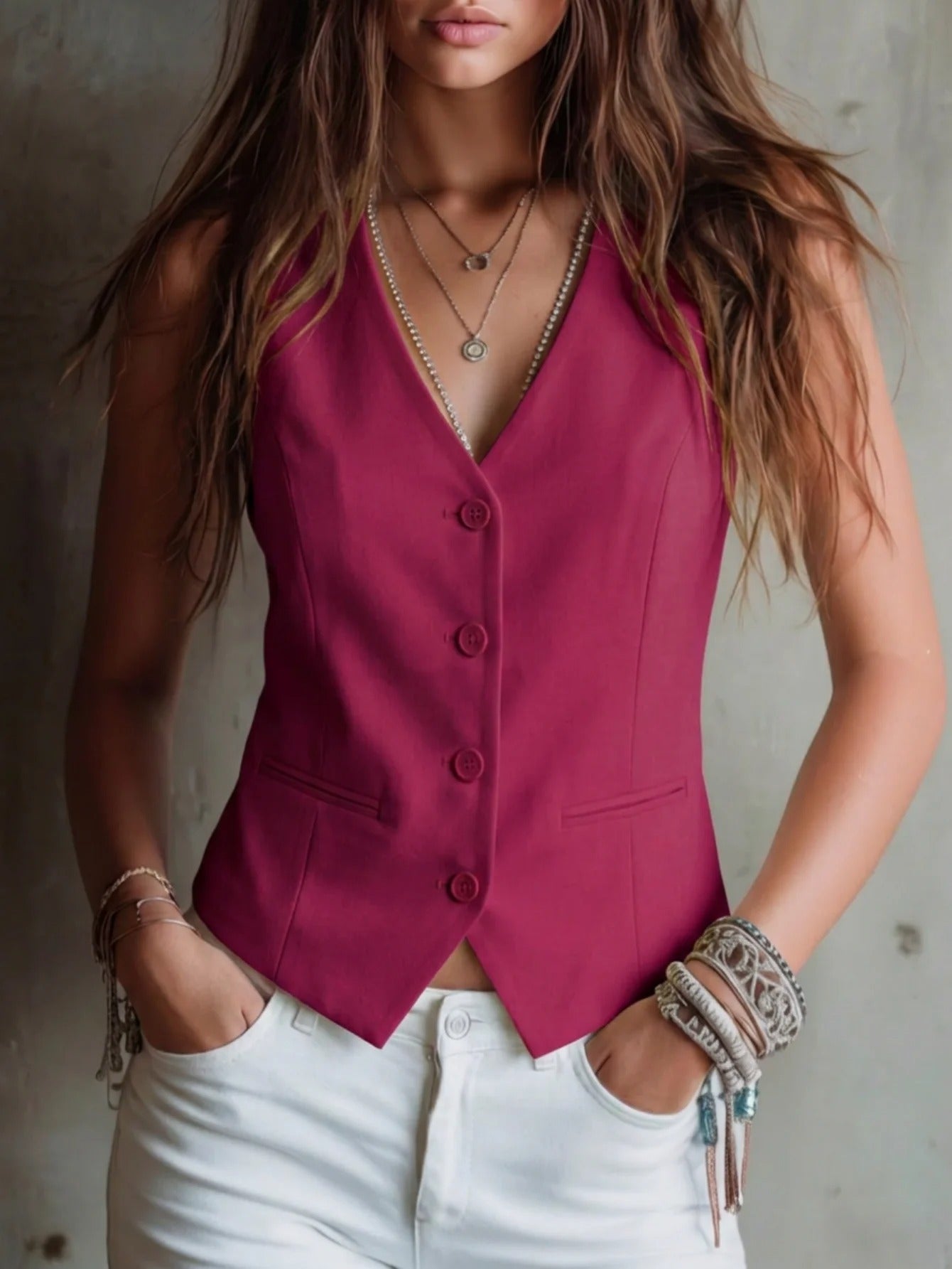 Natalia Chaleco Con Cuello En V