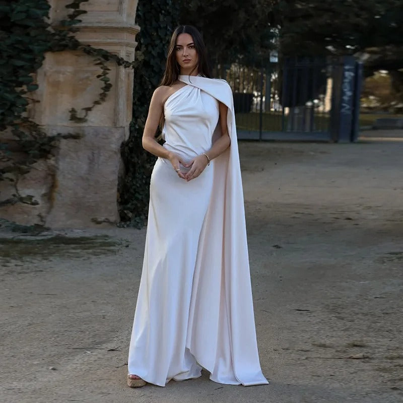Vittoria Vestido Maxi Satinado Asimétrico