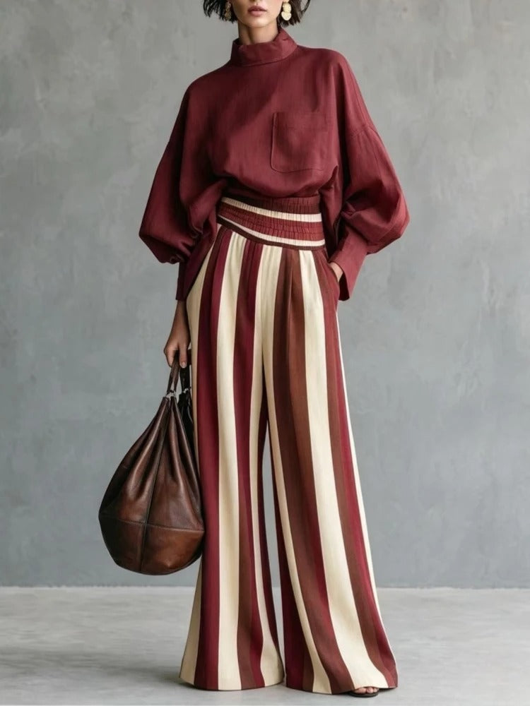 Catalina Conjunto De Dos Piezas Con Pantalón A Rayas