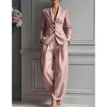 Asuncion Conjunto de Traje Elegante con Blazer Entallada y Pantalón Ancho