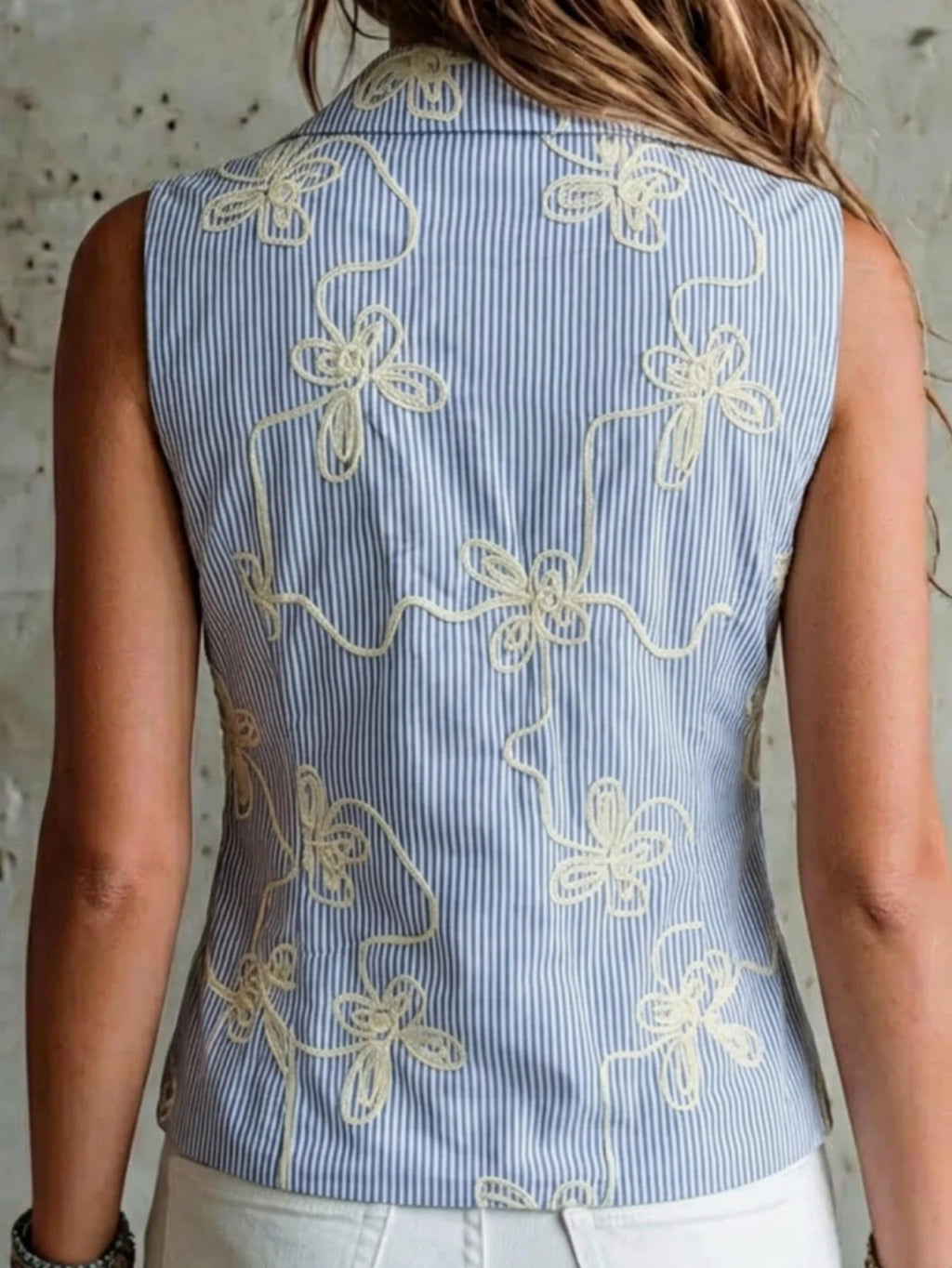 Carmen Chaleco Elegante Con Bordado