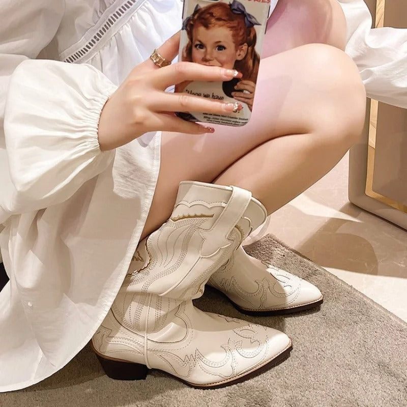 Valeria Botas Cowboy Bordadas