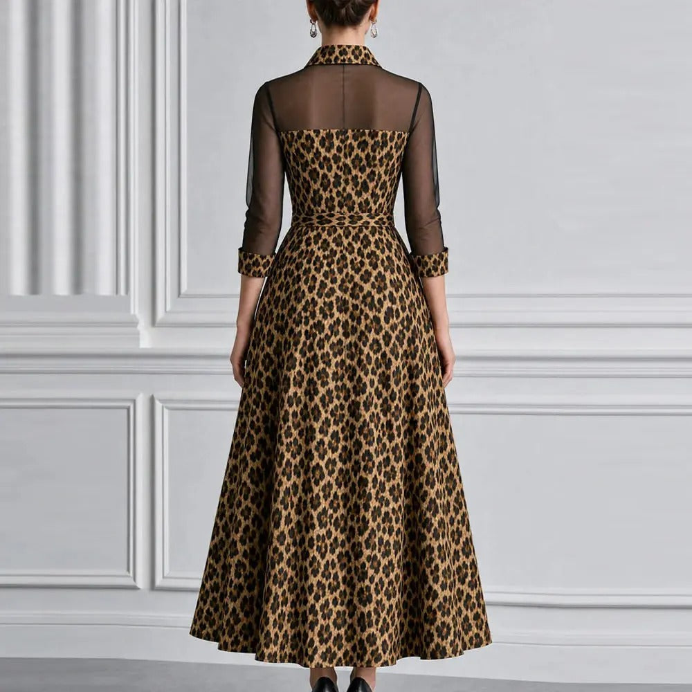 Benedetta Vestido Maxi de Tul Animal Print