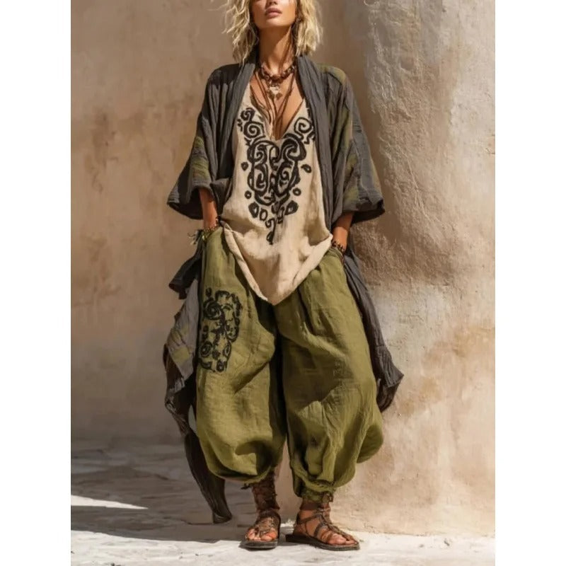 Ailen Conjunto Estampado de Tres Piezas