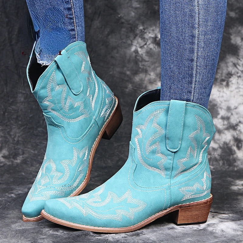 Celia Botines Cowboy Bordados