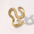 Annunziata Anillo Dorado de Acero Inoxidable con Baño PVD de Oro 18K