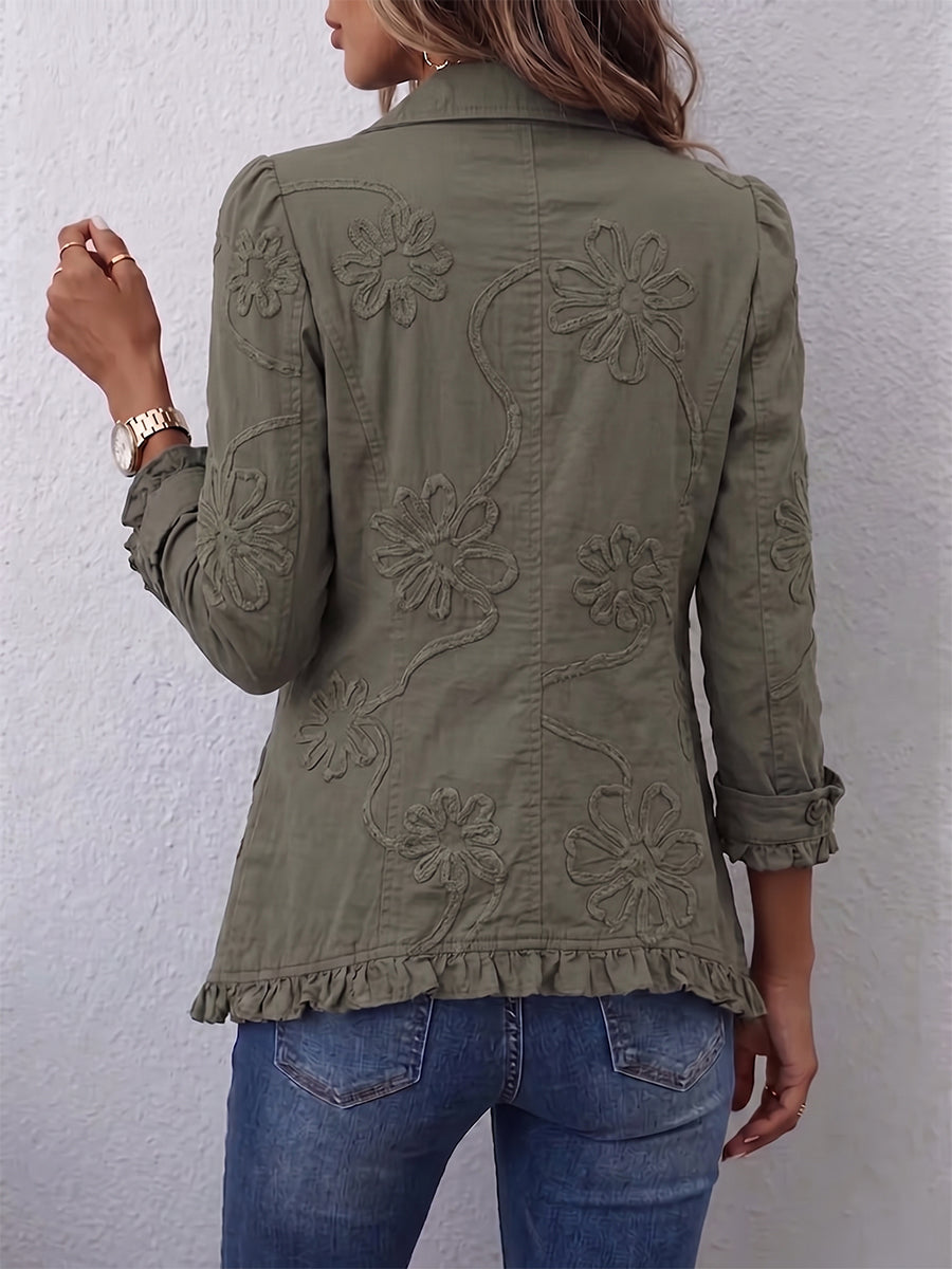 Ascensión Chaqueta Bordada con Volantes
