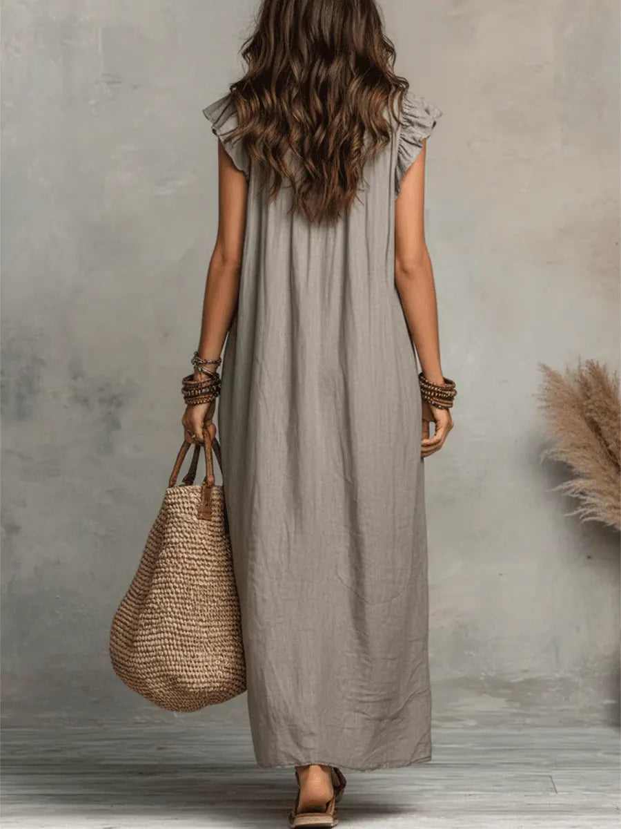 Olimpia Vestido Maxi Bohemio con Escote en V