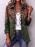 Ramona Chaqueta Blazer Leopardo Verde con Volantes