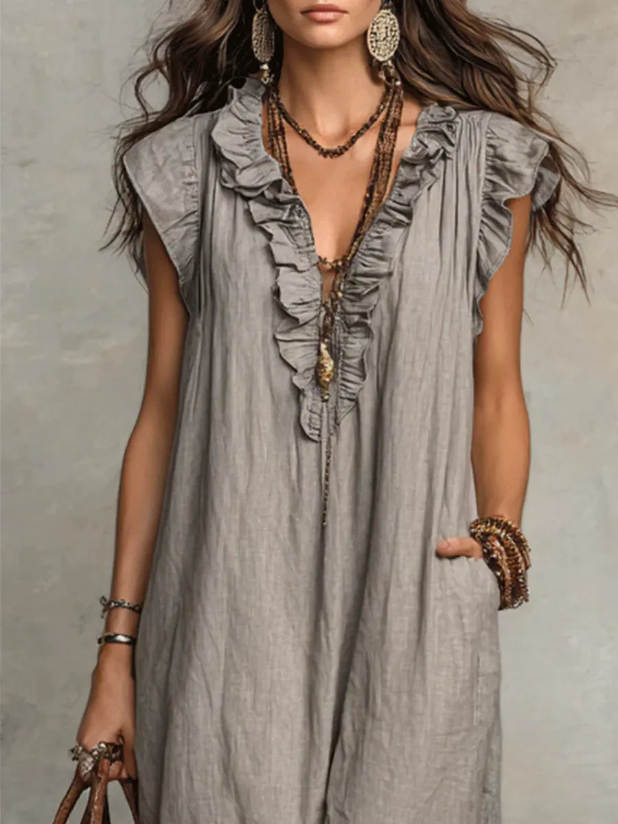 Olimpia Vestido Maxi Bohemio con Escote en V