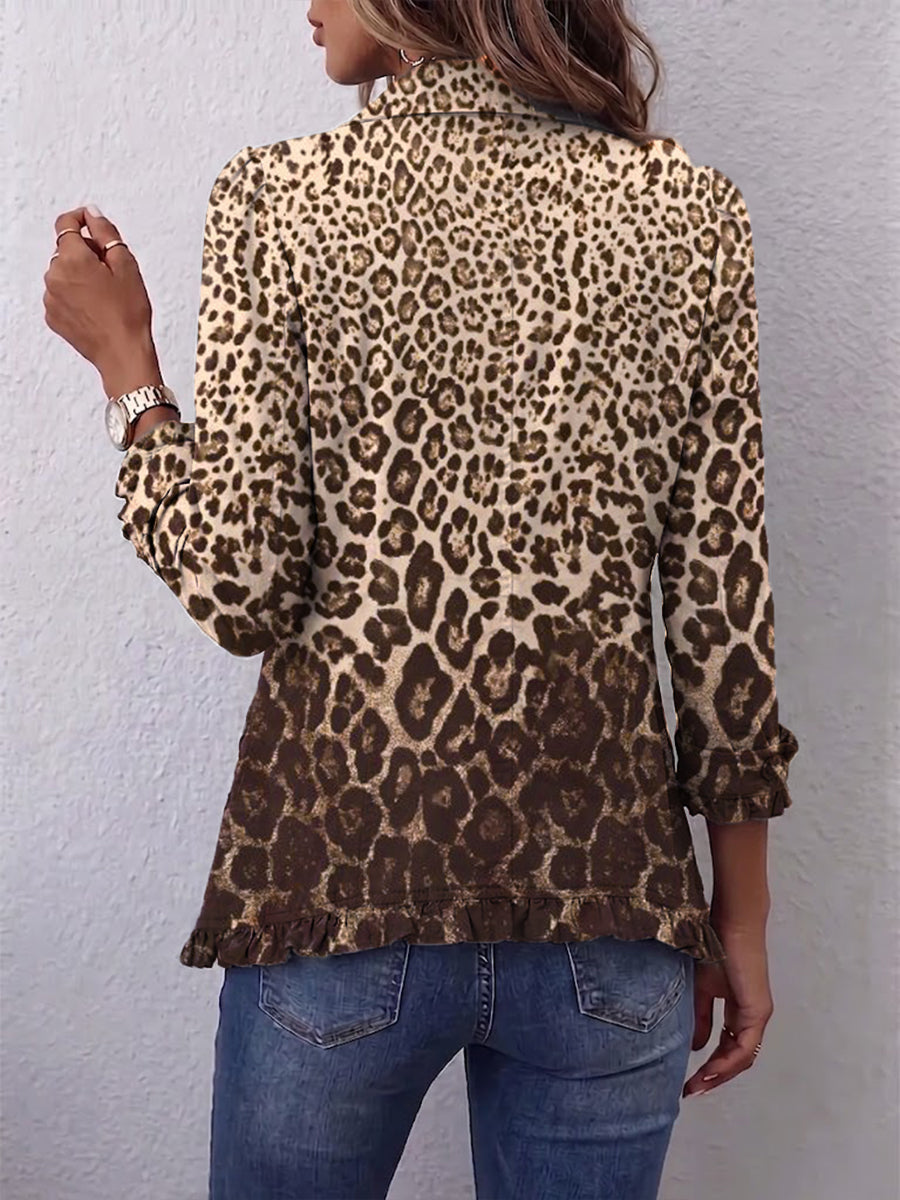 Nazaret Chaqueta Leopardo con Volantes