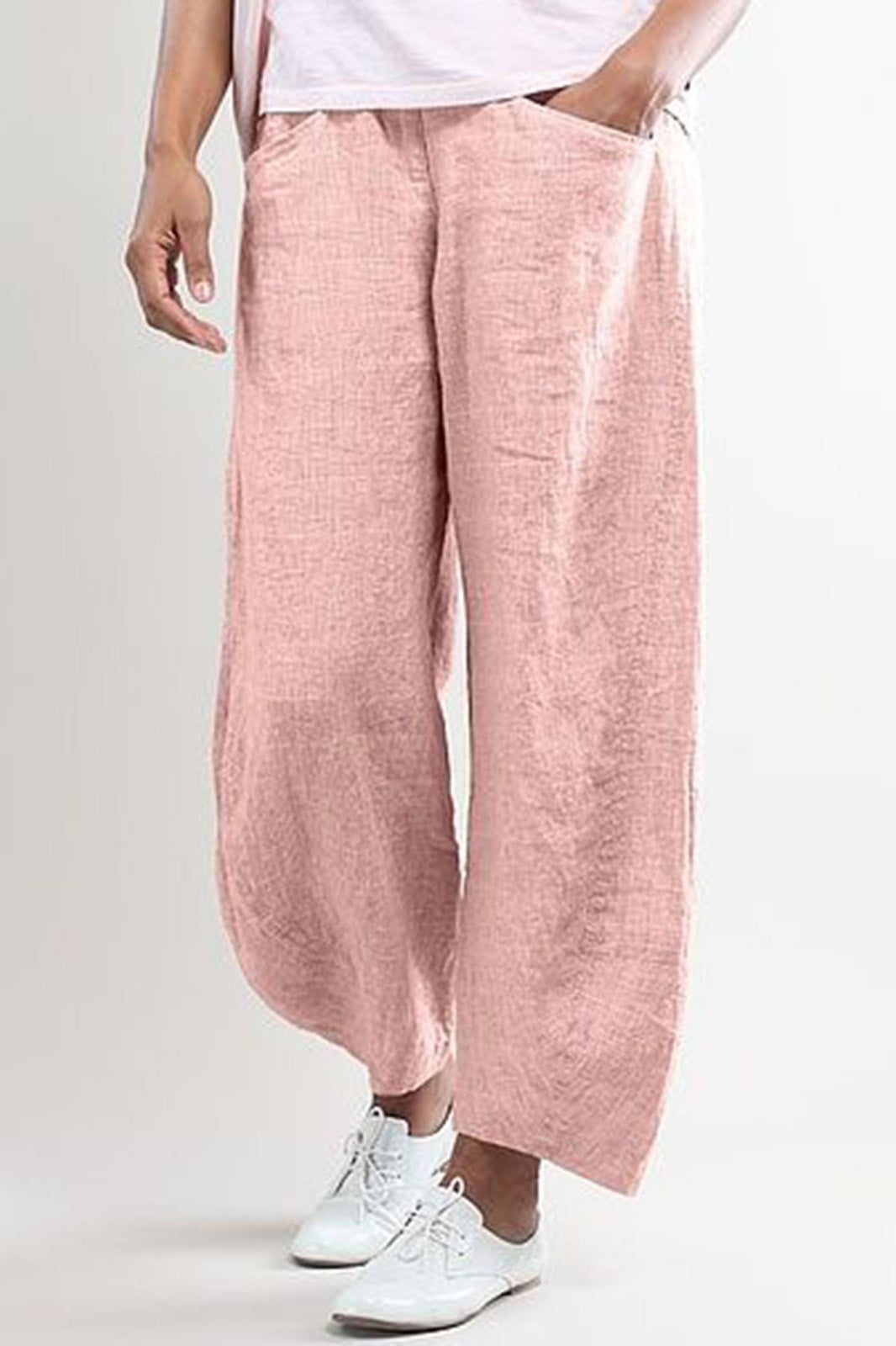 Pantalón holgado liso con bolsillos