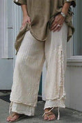 Pantalón casual de capas holgado liso