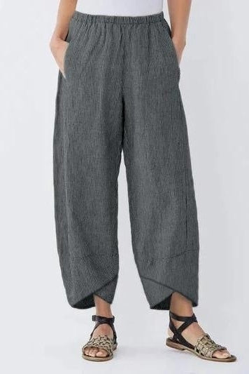 Pantalón casual holgado de rayas con bolsillos · Hana