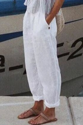 Pantalón casual holgado liso con bolsillos · Yanira