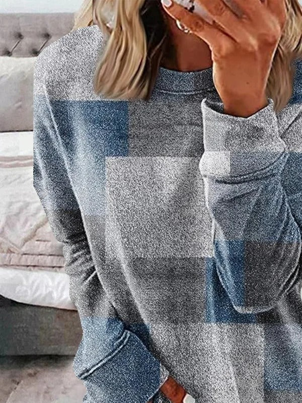 Sudadera casual holgada abstracta con cuello redondo y manga larga — foto 2