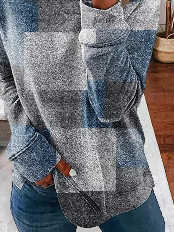 Sudadera casual holgada abstracta con cuello redondo y manga larga — foto 3