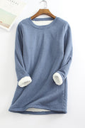 Ropa interior térmica lisa con cuello redondo y manga larga