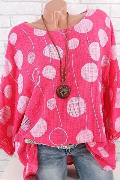 Blusa de lunares con cuello redondo y manga tres cuartos — foto 8