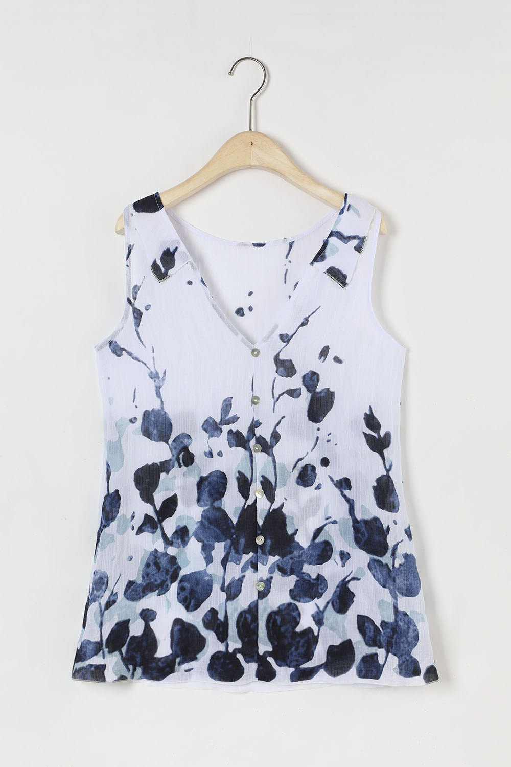 Camisa de flores blanca sin mangas