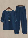 Conjunto casual de dos piezas liso