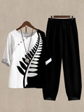 Conjunto casual bicolor de lino