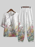 Conjunto casual de dos piezas holgado de flores