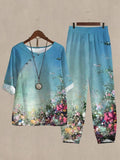 Conjunto de dos piezas casual artístico
