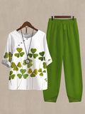 Conjunto casual estampado de lino