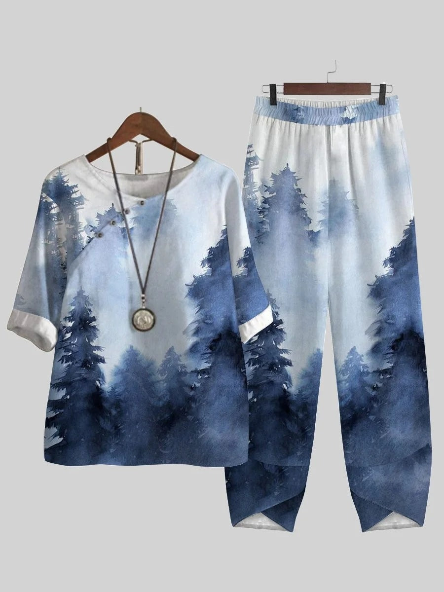 Conjunto casual de dos piezas estampado