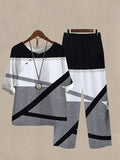 Conjunto casual bicolor de lino · Petra