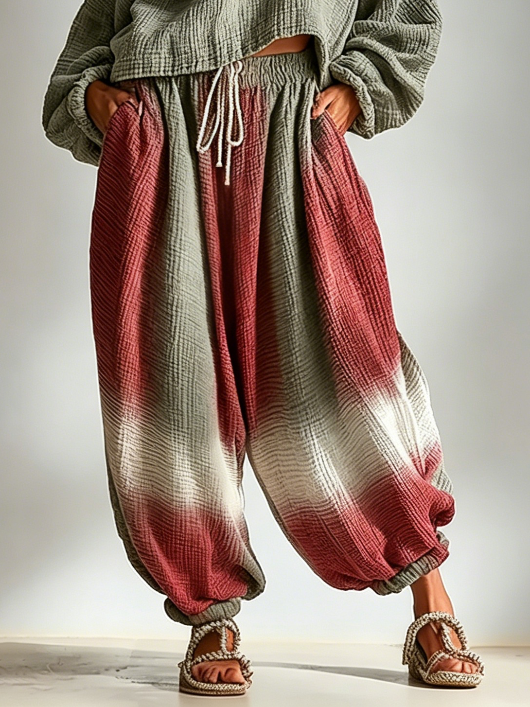 Leonor Conjunto a Juego Bohemio Holgado y Casual con Diseño Degradado